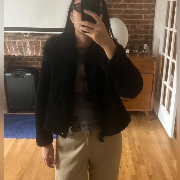 Hache Shearling cropped jacket Made in Italy size - Picture 3 of 8